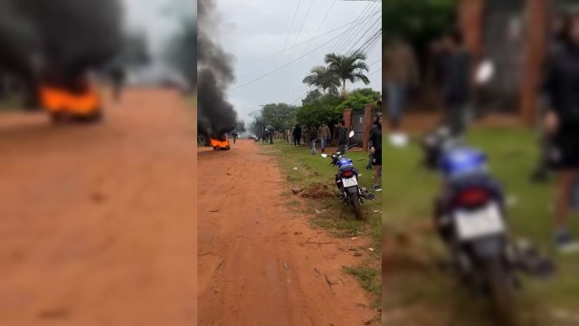 Represión policial durante manifestación por el feminicidio de Fernanda Benítez en Coronel Oviedo