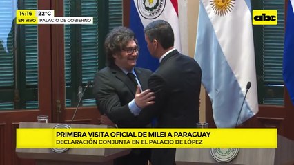 Primera visita de Milei a Paraguay: así fue la declaración conjunta en Palacio de López