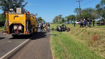 Dos fallecidos en choque en Santa Rosa, Misiones