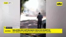 Capitán Bado: balacera en plena calle deja dos muertos, un vehículo incendiado y heridos
