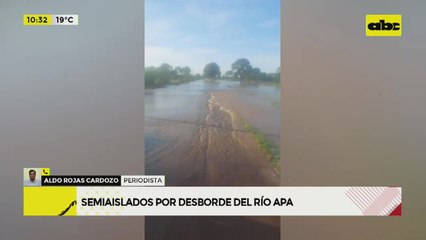San Carlos del Apa: desborde de río y arroyos deja casi aislados a los pobladores