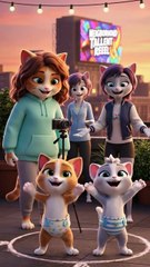 Rooftop Dance Disaster 😿 | Momo & Nova’s Billboard Fail (Part 1)  #shortsfeed #foryou #youtubeshorts