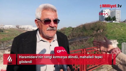 İstanbul’da korkutan görüntü! Sanayi bölgesindeki dere bir anda kırmızı aktı