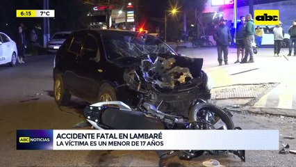 Accidente en Lambaré deja un menor fallecido