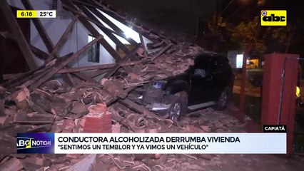 Capiatá: conductora alcoholizada chocó contra una casa