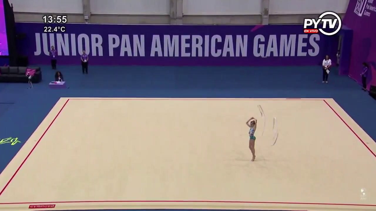 Ana Carolina De Conto Lenz brilló en la prueba de cinta individual de gimnasia rítmica en los Juegos Panamericanos Junior ASU 2025