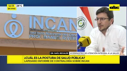 Lo que dijo el viceministro de Salud tras el informe sobre el Incan