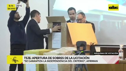 Compra de 28 mil máquinas de votación: TSJE comenzó a abrir sobres de oferentes