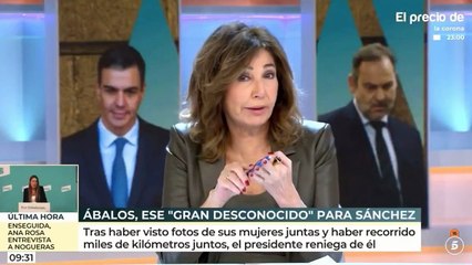 Ana Rosa desarma con una pregunta a Sánchez por renegar de Ábalos, Cerdán y Paco Salazar