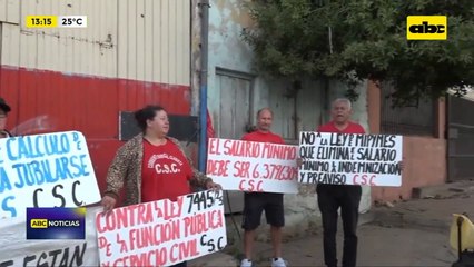 Corriente Sindical se movilizó contra la gestión de Santiago Peña