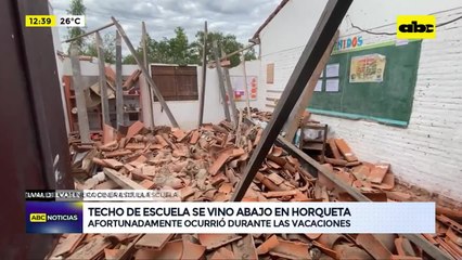 Niños se salvaron por estar de vacaciones: así quedó el comedor de una escuela en Horqueta