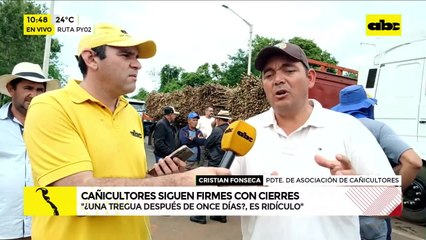 Cañicultores siguen apostados en Coronel Oviedo en medio de un gran contingente policial