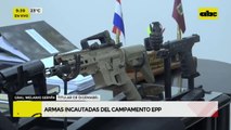 Armas incautadas del campamento del EPP