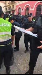 Incidentes en la manifestación en el microcentro de Asunción