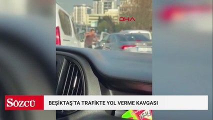 Beşiktaş’ta trafikte yol verme kavgası: Otomobilin camını yumrukladı
