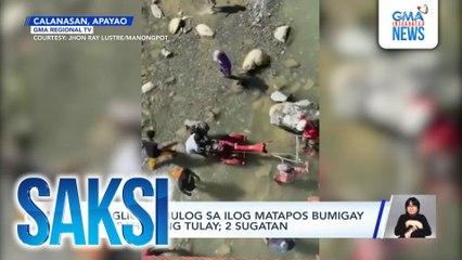Kuliglig, nahulog sa ilog matapos bumigay ang bahagi ng tulay; 2 sugatan | Saksi