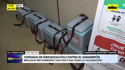 Jornada de vacunación contra el sarampión en barrios de la capital
