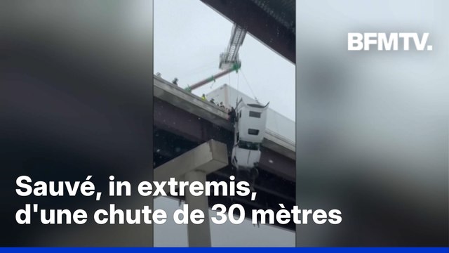 États-Unis : un chauffeur sauvé d'une chute de 30 mètres après un dérapage dû à la neige
