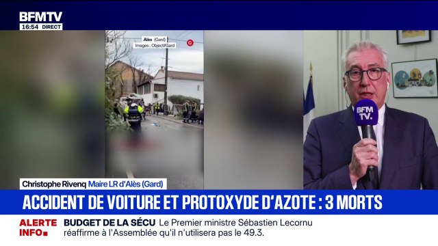 Accident de voiture et protoxyde à Alès: Trois jeunes ont perdu la vie, c'est terrible, j'ai une pensée pour les familles de ces jeunes-là , déclare Christophe Rivenq, maire de la commune