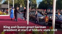 King and Queen greet German president at start of historic state visit