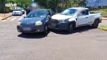 Batida entre picape e automóvel é registrada no Jardim Gisela, em Toledo