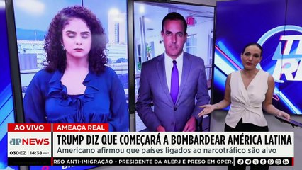Trump diz que EUA vão bombardear países na América Latina ligados ao narcotráfico | TEMPO REAL