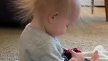 Baby's Hair Stands Up! The Ultimate Static Test.