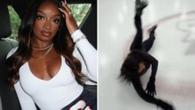 Simone Biles takes a hard fall on the ice while trying to be sexy