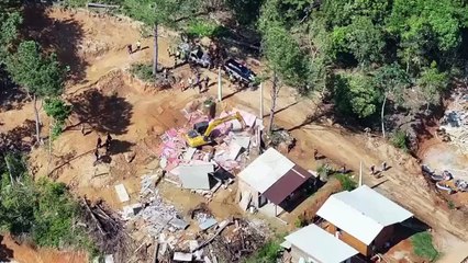 Casas “escondidas” na mata são derrubadas em bairro tradicional de Florianópolis; VÍDEO