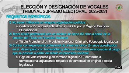 ¿Cuáles son los requisitos para los postulantes a vocales del TSE?