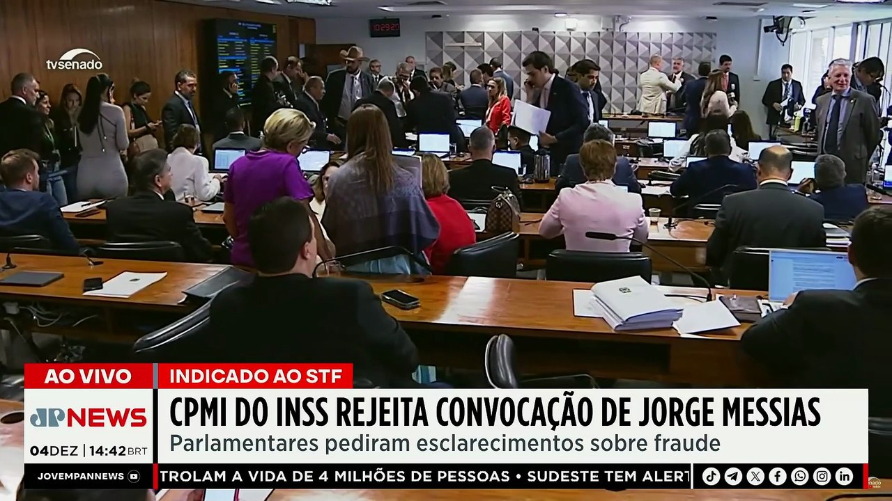 CPMI do INSS rejeita convocação de Jorge Messias e aprova quebra de sigilos de Vorcaro | TEMPO REAL