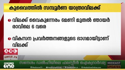 കുവൈത്തിലെ അറേബ്യൻ ഗൾഫ് സ്ട്രീറ്റിൽ വികസന പ്രവർത്തനങ്ങളുടെ ഭാഗമായി ഇന്ന് വൈകുന്നേരം 6 മണി