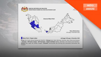 MetMalaysia keluar amaran ribut petir di beberapa negeri