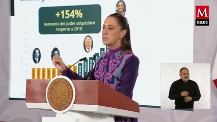 Sheinbaum anuncia aumento al salario mínimo para 2026
