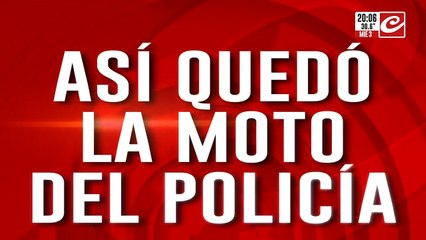 Así quedó la moto del policía atacado por motochorros