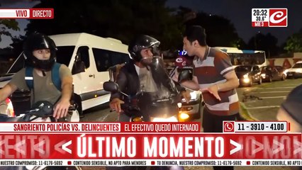 Policías vs delincuentes: el efectivo quedó internado