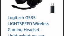New .Logitech G535 LIGHTSPEED Wireless Gaming Headset - Lightweight on-ear headphones, flip to mute mic,