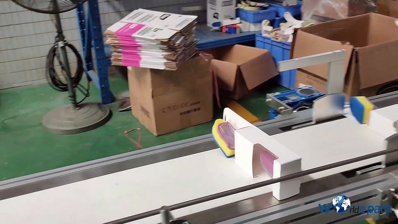 Automated Dish Sponge Packing Line Flip-Counting, Stacking, Boxing & Sealing in Action