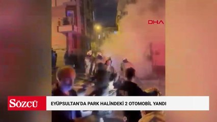 Eyüpsultan’da park halindeki 2 otomobil yandı