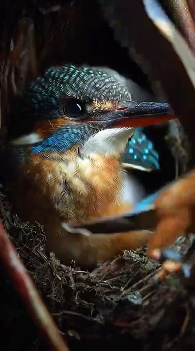 A newborn Kingfisher