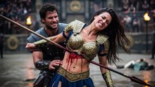 Male vs Female gladiator duel (Blood and Glory).