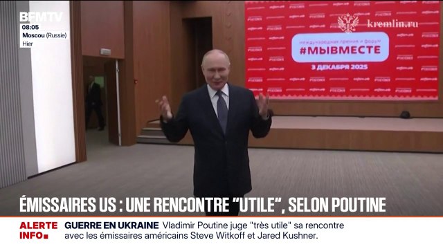 Plan de paix en Ukraine: Vladimir Poutine juge très utile sa rencontre avec l'émissaire américain Steve Witkoff