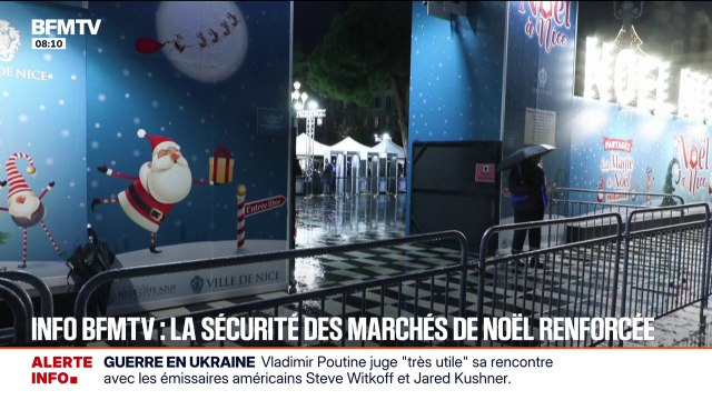 INFO BFMTV - Barrières, portiques, fouilles et policiers armés... À Nice, la sécurité du marché de Noël renforcée