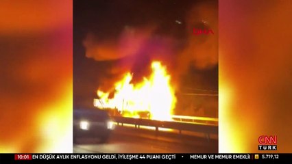 Arnavutköy'de yanan İETT otobüsü küle döndü