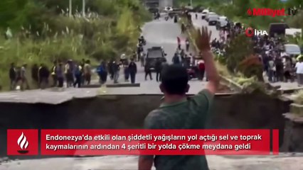 Dört şeritli yol çöktü! Dev çukur oluştu, araçlar son anda kurtuldu