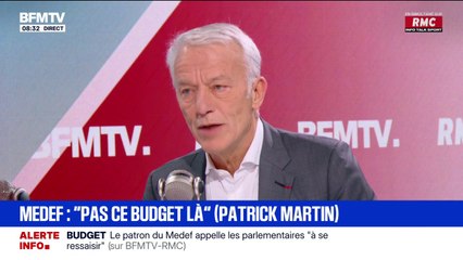 Budget 2026: "On fait confiance au gouvernement pour trouver la meilleure voie de passage", assure Patrick Martin, président du Medef