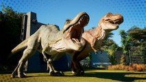 Der T-Rex demonstriert sein Brüllen in Jurassic World Evolution 3 und Prehistoric Kingdom