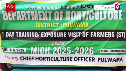 محکمہ باغبانی نے پلوامہ کے 65 ایس ٹی کسانوں کو زورا کیمپس روانہ کیا