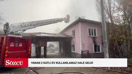 Domaniç'te iki katlı ev alevlere teslim oldu