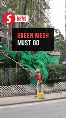 Hong Kong fire: Authorities rush to remove scaffolding nets from all buildings